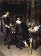 REMBRANDT Harmenszoon van Rijn Constantijn Huygens and His Secretary oil painting reproduction